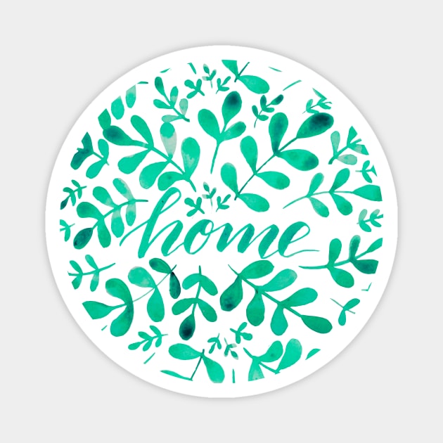 Watercolor home foliage - green Magnet by wackapacka